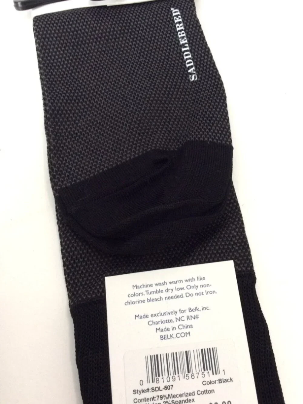 Men's Saddlebred Dress Socks - Black Size 8-12